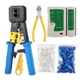 thumbnail image 1 of Multipurpose Ratchets Crimper Crimping Tool Set With Interchangeable Dies For Heat Shrink Butt Splices And Cable Lugs, 1 of 8