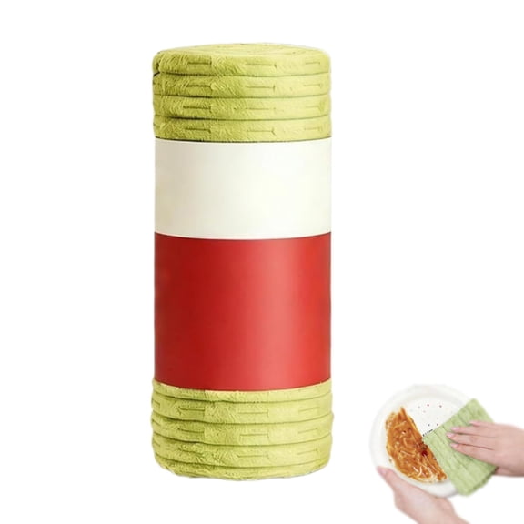 Multipurpose Reusable Tear-Off Cleaning Cloth Roll, Tearable Plush Cleaning Cloth Roll, Super Absorbent Heavy Duty Grease Daily Cleaning Cloths, for Multi-Surface Home & Kitchen Use