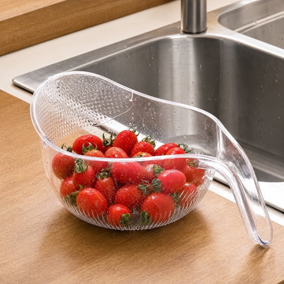 Multipurpose Rice Washing Bowl Strainer With Handle, Multifunctional Colander Drain Basket, Vegetable Fruit Cheese Coffee Filter, Kitchen Tool for Home Cooking