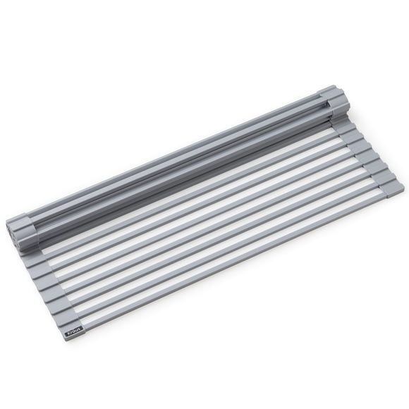 KRAUS Multipurpose Over-Sink Roll-Up Dish Drying Rack in Light Grey