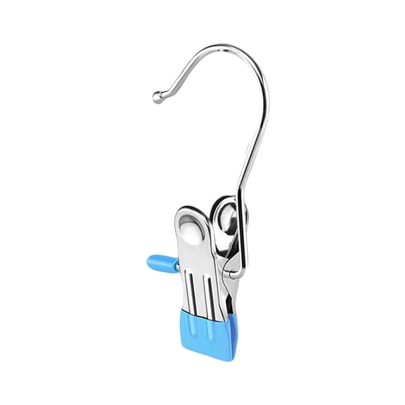Multipurpose Rotatable Hook And Clamp Hanger Clips, Stainless Steel And Dipped Construction For Sturdiness And Traceless Use, Ideal For Hanging Clothes Boots Hats Towels