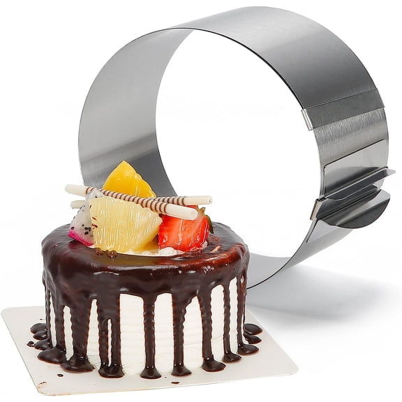 Multipurpose Round Steel Ring, Adjustable Cake Mold Ring for Baking, Premium Quality Functional Baking Gifts, 1 Ring 6.25-12 Inches