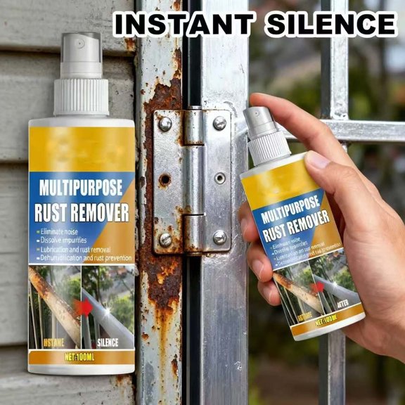 Multipurpose Rust Remover Kit with Cleaning Cloth, Heavy Duty Rust Dissolver, Lubricates and Eliminates Squeaks, for Metal Surfaces Tools and Hinges