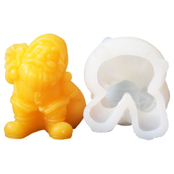 Multipurpose Santa Shape Silicone Mould Flexible Santa Squeeze Toy Silicone Molds for Holiday Baking and Candle Gift