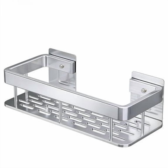 Multipurpose Self Adhesive Wall Mounted Shelf Black Shower Caddy Hanging Corner Shower Caddy Triangular Aluminum with Hollow Base Removable Corner Shelf for Bathroom Toilet Kitchen Storage