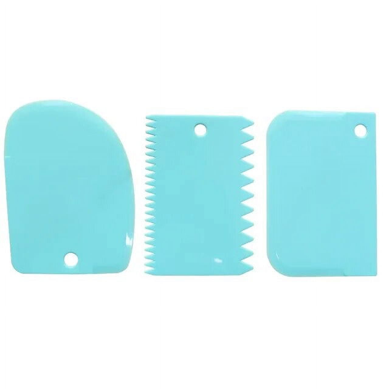 Multipurpose Set of 3 Plastic Dough Scrapers for DIY Baking Reusable Bread Cream Pizza Cutter