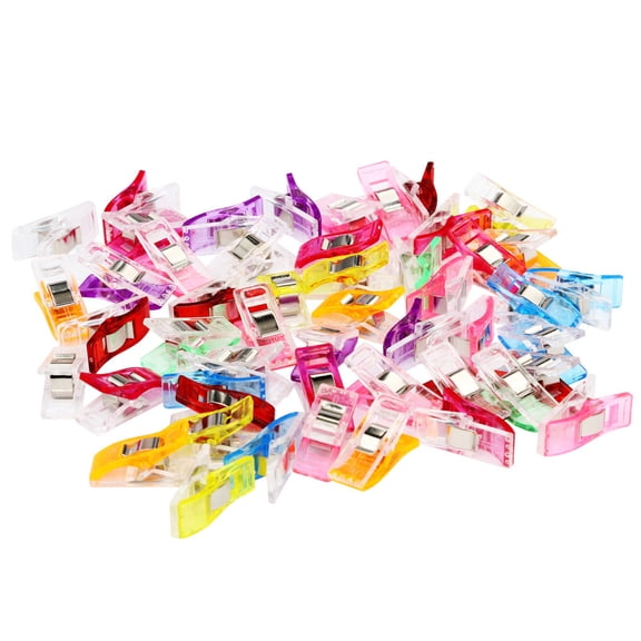 Multipurpose Sewing Clips, 100 Pcs Premium Plastic Fabric Clips Supplies, Perfect Alternative Sewing and Quilting Pins, Fit Any Chip, Bag Binding for Food, Assorted Colors