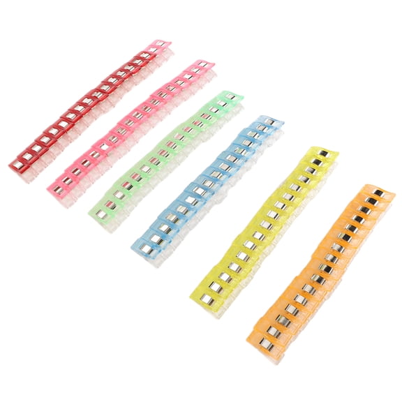 Multipurpose Sewing Clips Crafting and Quilting Plastic Clamps 100-Pack / 1.1x0.4x0.6 in (2.7x1x1.4cm) Colorful Binding Photo Holders Office File Clips