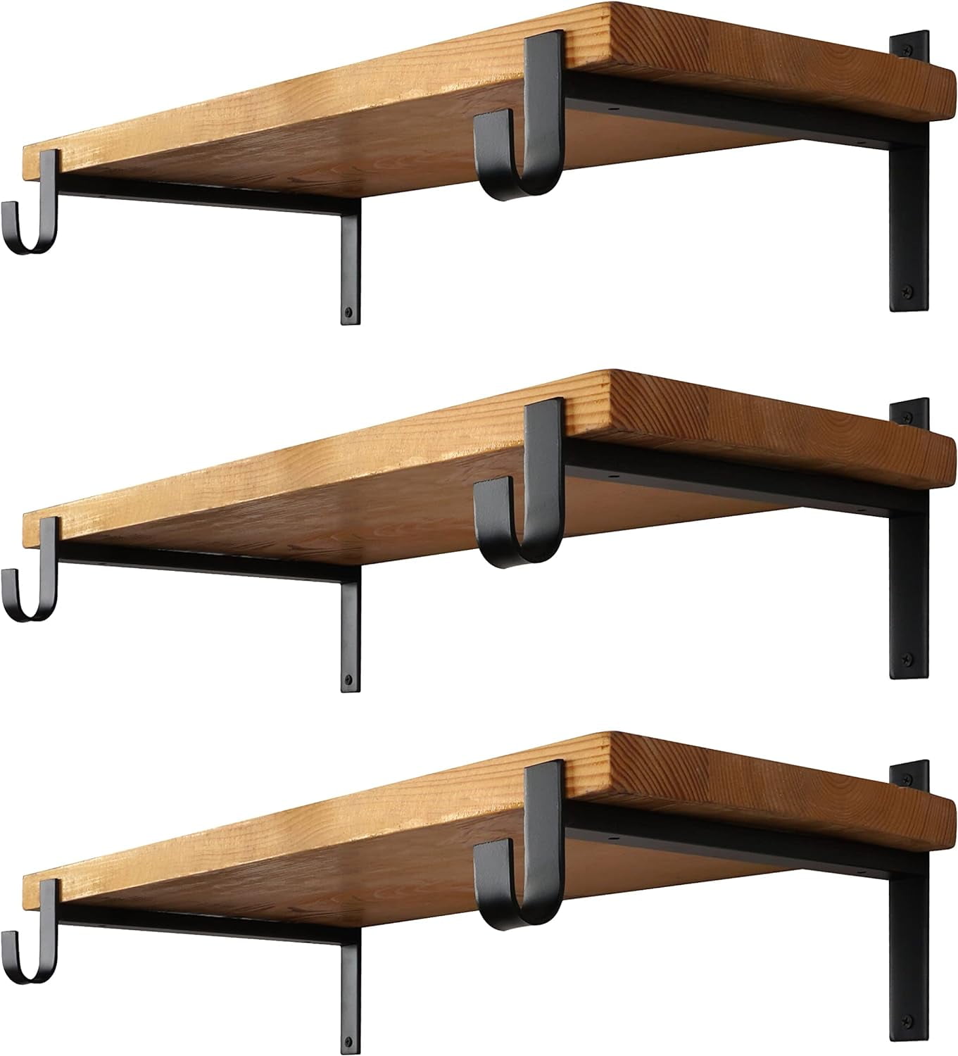 Multipurpose Shelf Bracket with Hook Black Closet Rod Support Bracket 6 Pack Heavy Duty Wall Mounted Shelf Bracket for Home and Wardrobe Organization Walmart