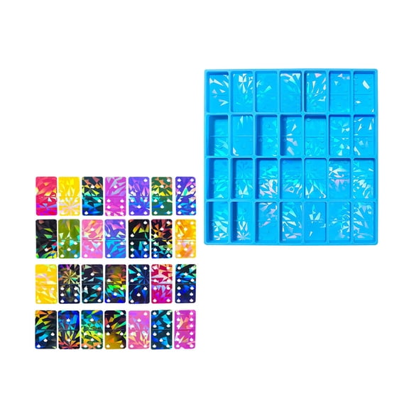 Multipurpose Silicone Mold for Dominos and Pendants 28 Cavity Epoxy Resin Crafting Tool For Home Entertainment