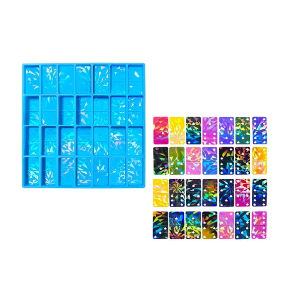 Multipurpose Silicone Mold for Dominos and Pendants 28 Cavity Epoxy Resin Crafting Tool For Home Entertainment