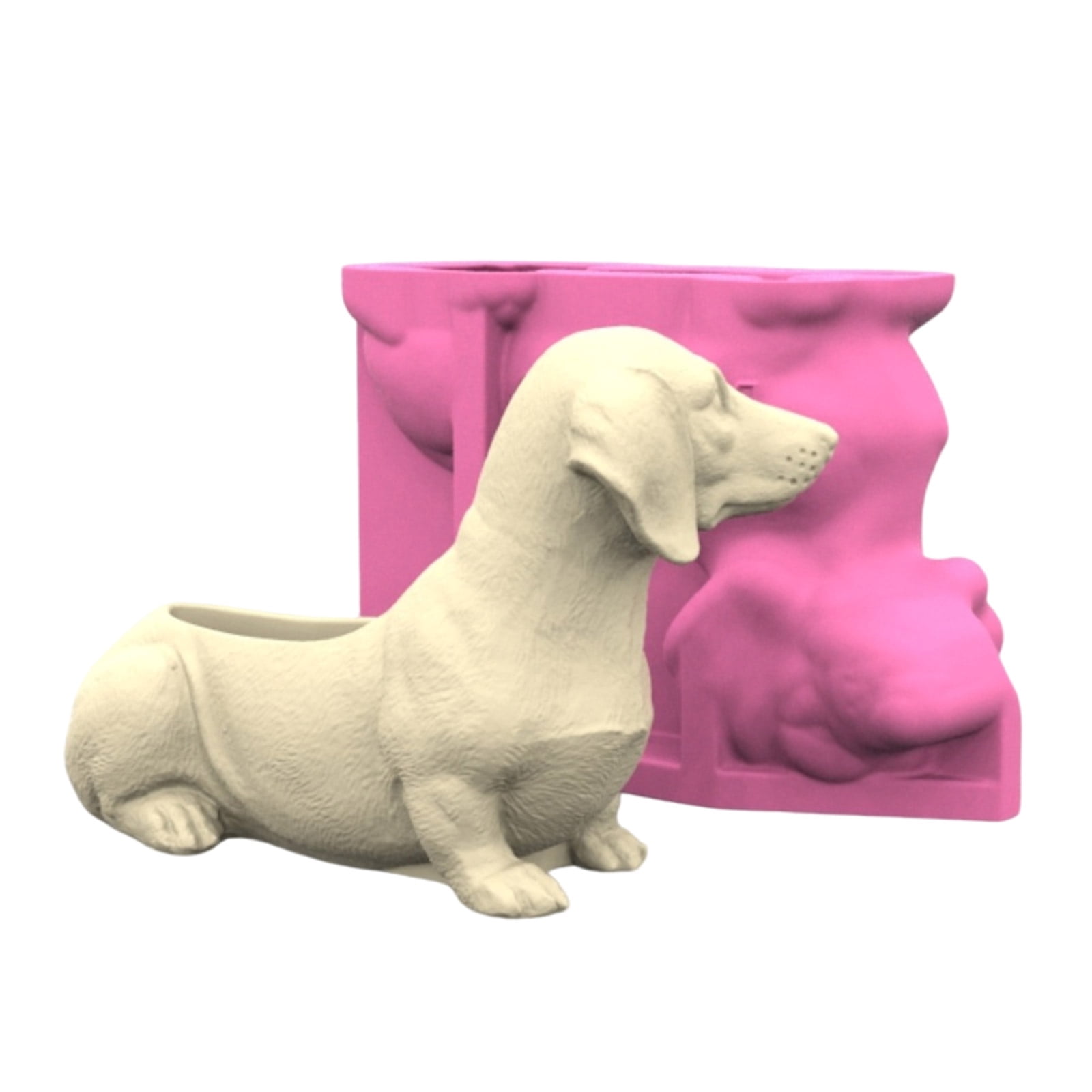 Multipurpose Silicone Mould Dog Shape for Plant Pots Epoxy Resin Vase Planter and Pen Holder Crafting