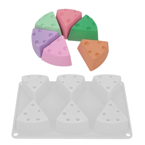 Multipurpose Silicone Triangles Mould 6 Cavity Chocolate Candy Cheese Decoration Reusable Crafting Tool for Home Use