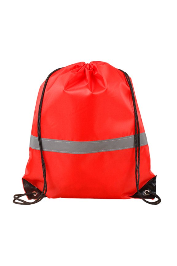 Multipurpose Sports Drawstring Bag Reflective Stripe Drawstring Gym Backpack Sport Bag for Outdoor Cycling Traveling