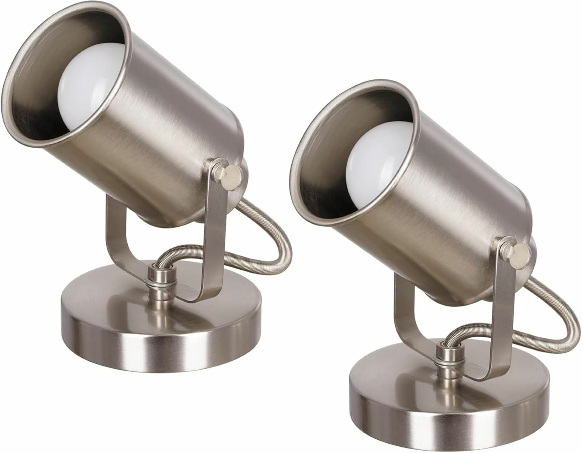 Catalina Lighting Multipurpose Spotlight 6.25'' Set of 2 Portable Desk Wall Mount Adjustable Accent Lamps Transitional Floor Light Fixture for Hallway, Desk, Living Room, Brushed Nickel