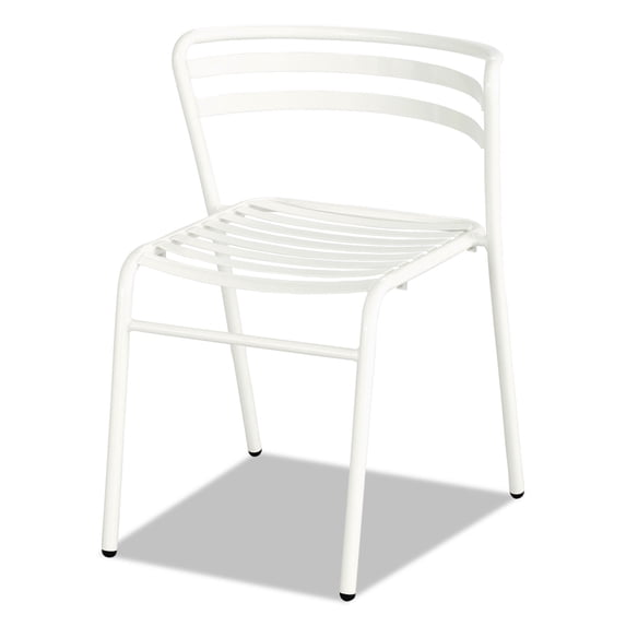 Safco CoGo Steel Outdoor/Indoor Stack Chair, White, 2/Carton