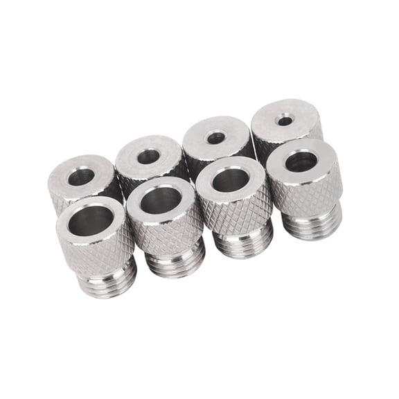 Multipurpose Stainless Steel Drill Guide Bushings 8Pcs Set 3-10mm Holes M14x1.5 Thread Design Enhanced Stability