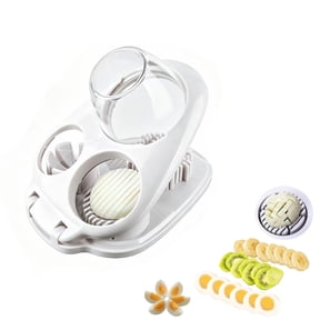 Multipurpose Stainless Steel Egg Slicer, 3-in-1 Cutter for Hard Boiled Eggs, Fruits & Soft Vegetables