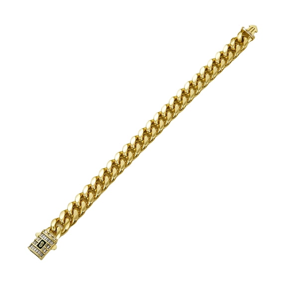 Multipurpose Stainless Steel Encrusted Cuban Necklace Adjustable Length Chain Portable for Street Styles Enthusiasts