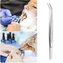 Multipurpose Stainless Steel Tweezers with Curved Serrated Tip for Craft Repairing and Sewing Machine Applications