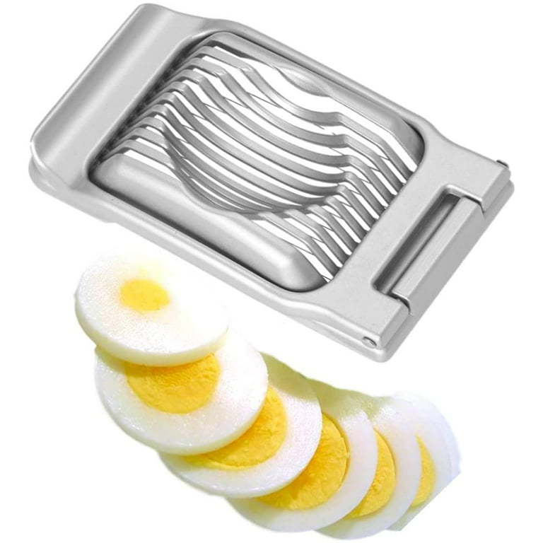 Egg Slicer for Hard Boiled Eggs, Stainless Steel Egg Slicer-Heavy Duty, Multipurpose 304 Stainless Steel Wire Egg Slicer for Hard Boiled Eggs