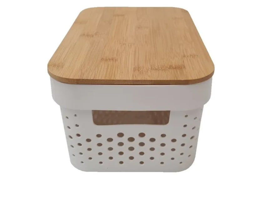 Multipurpose Storage Bins with Bamboo Lids, 3 pieces set