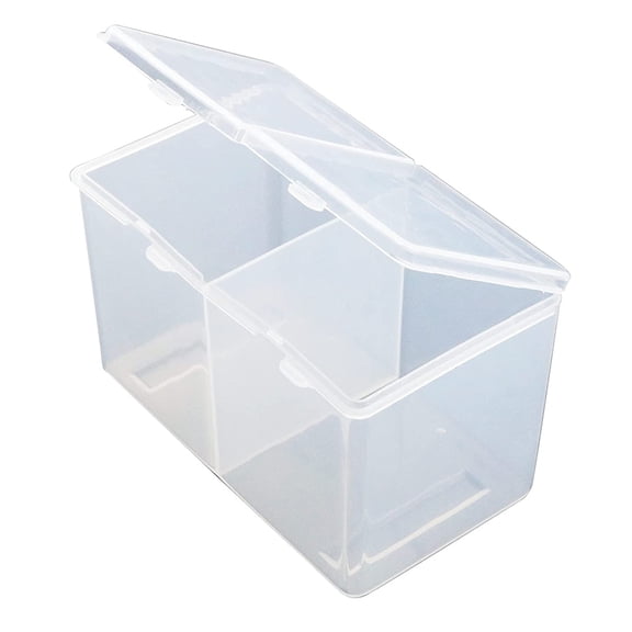 Multipurpose Storage Box 2 Compartment Plastic Cotton Swab Holder Nail Jewelry Storage Box Polishing Nail Art Toolbox