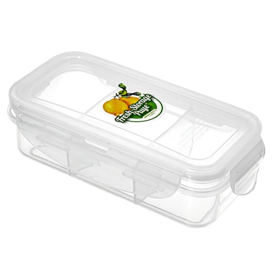 Multipurpose Storage Box Including Easy Cleaning Front and 3 Compartments for Organizing Fruits Vegetables Snacks