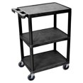 Multipurpose Storage Utility Cart 3 Shelves Structural Foam Plastic