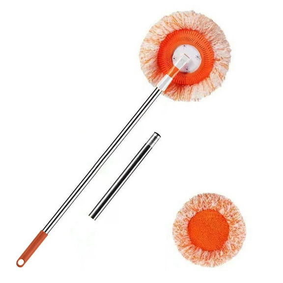 Multipurpose Sunflower Circular Mop, Car Wash Mop Wall Wash Mop Ceiling Household Circular Mop Cleaning Washer Tool for Clean Walls, Ceiling, Windows, Floors (1 * MOP + 1 * Cloth Head)
