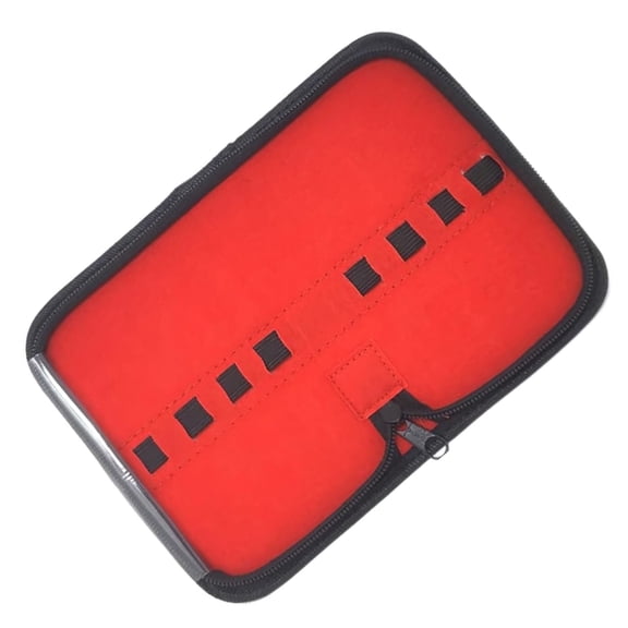 Multipurpose Tool Storage Carrying Case Faux Leather Zipper Instrument Organizer Bag Portable Soft Padded With Elastic Loops for Student Training Educational Lab Kits (Holds 8 Tools - 8"x6")