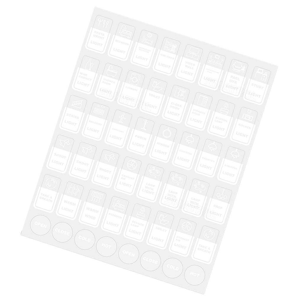 Multipurpose Touch Switches Label Stickers Fit for Identifying Lighting ...
