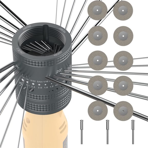Multipurpose Tungsten Electrode Sharpener Grinder Head with Cut-Off Slot 10 Wheels and 3 Mandrel TIG Welding Tool Set