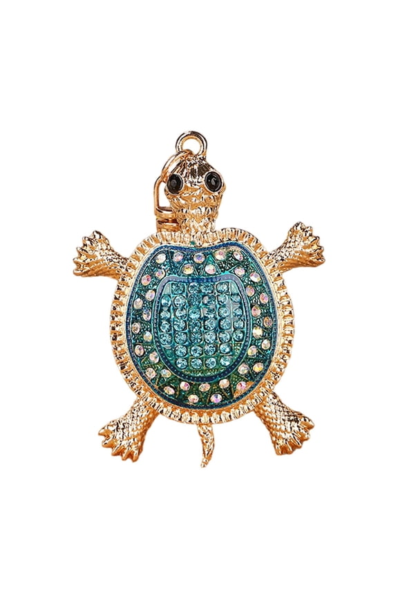 Multipurpose Turtles Rhinestones Keyring Bag Charm Glitters Keychain for Women and Girls with Stylish Pendant Designs