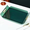 thumbnail image 1 of Multipurpose Vanity Tray Display Serving Tray Makeup Organizer with Handle Decorative Tray for Living Room Bathroom Desktop Bedroom Decor Green, 1 of 8