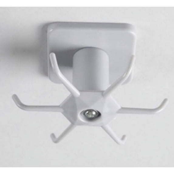 Multipurpose Wall Mounted 360° Rotating Adhesive Hanger/Hooks/Organizer/Rack (GRAY)