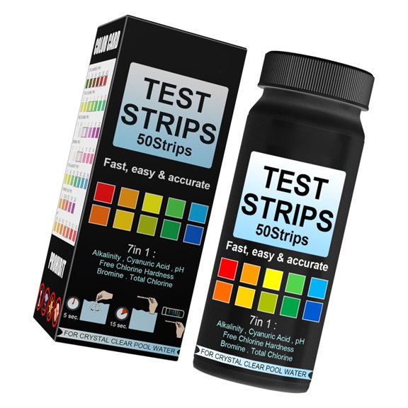 Multipurpose Water Testing Strips For Pool Maintenance Detect 7 Levels Fast Safe Result For Residential Use