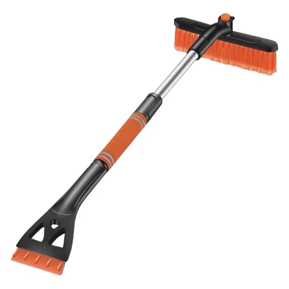 Multipurpose Windshield Ice Scraper Tool 9.4 Inch Soft Bristle Snow Brushing Nonslip Foam Grip Suitable For Winter Cleaning