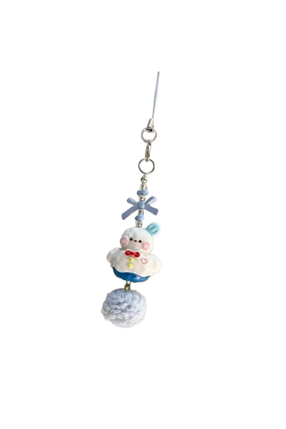 Multipurpose Winter Snowman Snowflake Keychain Phone Accessory Craft With Mixed Materials for Long Time Use Designs