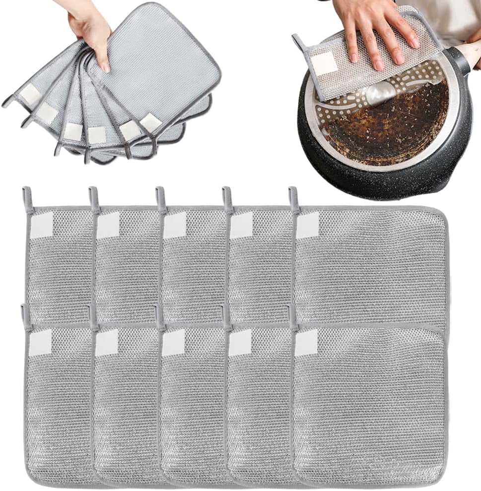 Multipurpose Wire Dishwashing Rags, 2025 Upgraded Three Layers of ...