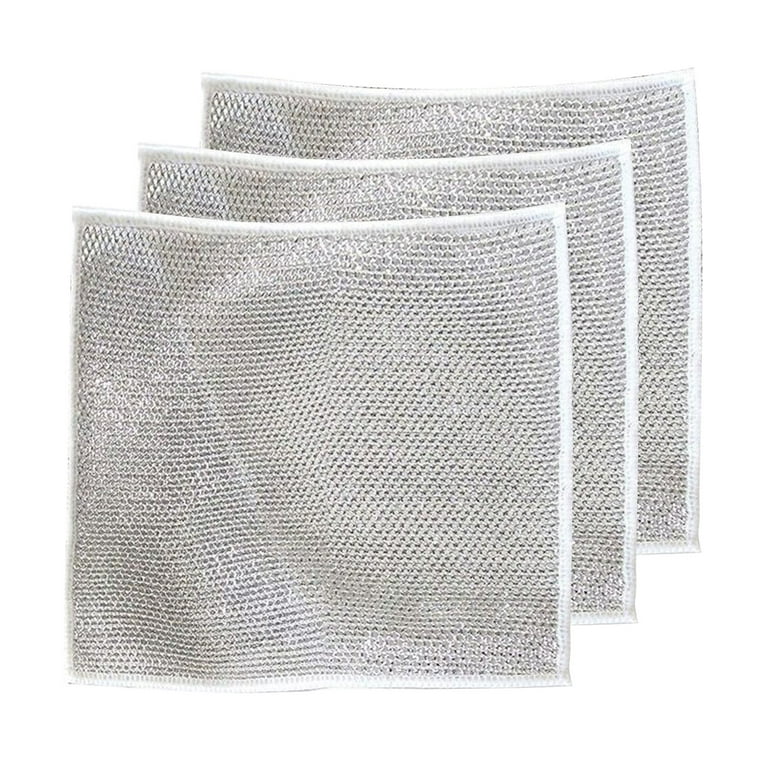 1-20PCS Steel Wire Cloth Cleaning Cloth Oil Free Cloth For Grids Kitchen  Stove Dishwashing Pot Washing Cloth Household Cleaning