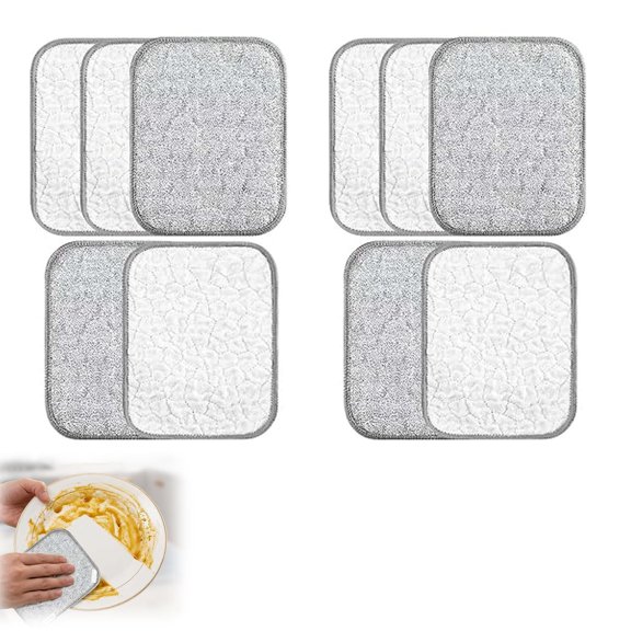 Multipurpose Wire Dishwashing Rags, Non-Scratch Wire Dishcloth, Double-Sided Kitchen Scrubber Cloth, Reusable Washing Cloths for Pots, Pans & Sinks, Quick Dry Cleaning Rags