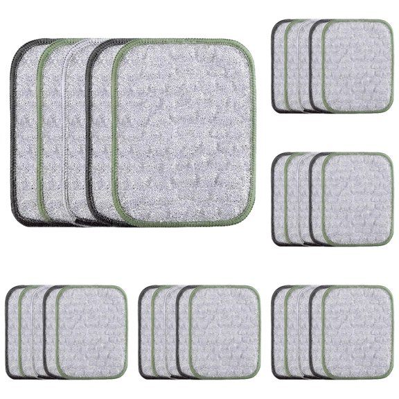 Multipurpose Wire Dishwashing Rags for Wet and Dry, Non Scratch Wire Kitchen Dish Cloth, Multipurpose Square Metal Fiber Dish Towel, Reusable Wire Miracle Cleaning Cloths 5Pcs