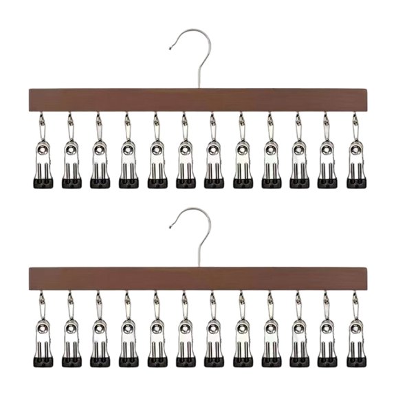 Multipurpose Wood Hanging Clip Holder For Caps Underwear And Sock Organization