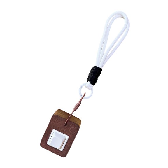 Multipurpose Wooden Stress Relief Button Keychain Portable Fidgets Toy For Anxieties With Natural Texture And ABS Materials