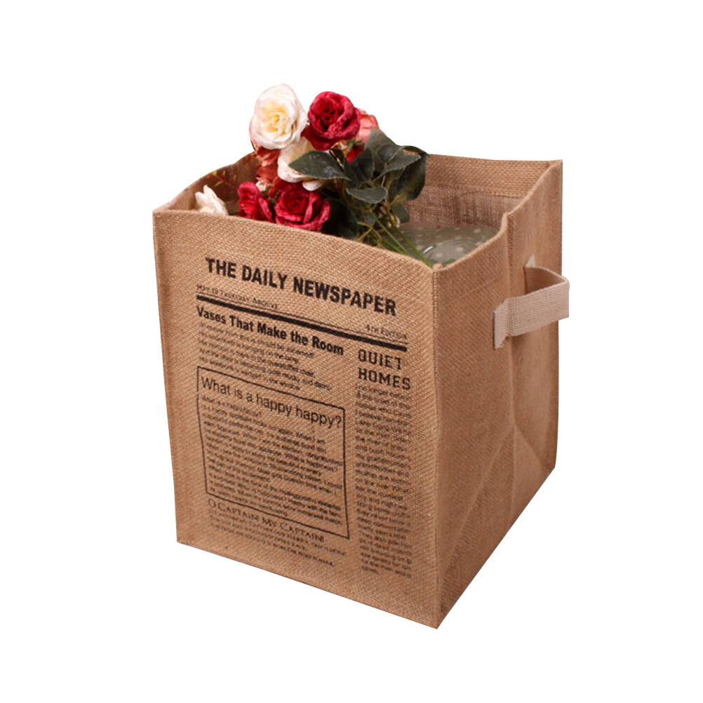 Multipurposed Waterproof Jute Storage Bins Boxes Sundries Toys