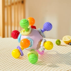 Multisensory Textured Grasp Sphere Rotation Rattle Sensory Toy, Fine Motor Skill Development Baby Learning Activity Ball, Soft Safe Interactive Early Education Toy