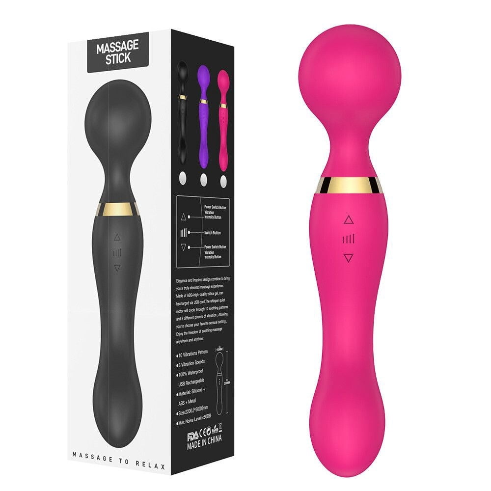 Multispeed Rechargeable Vibrating Massager Wand Personal Full Body Therapy with Silicone ABS Plastic