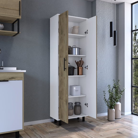 Multistorage Five - Shelf Cabinet | Keep Your Home in Order | Robust Particle Board Build | Tackle Storage Problems