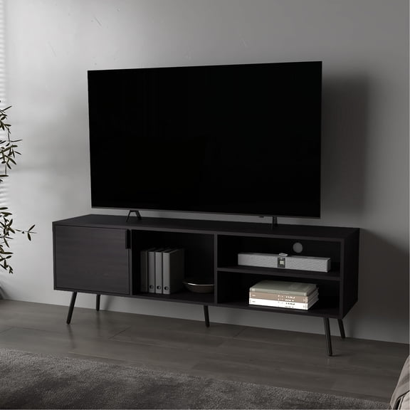 Multistorage TV Stand with Door and Open Spaces for Keeping 50 - 59 Inch TV Area Tidy in Living Room
